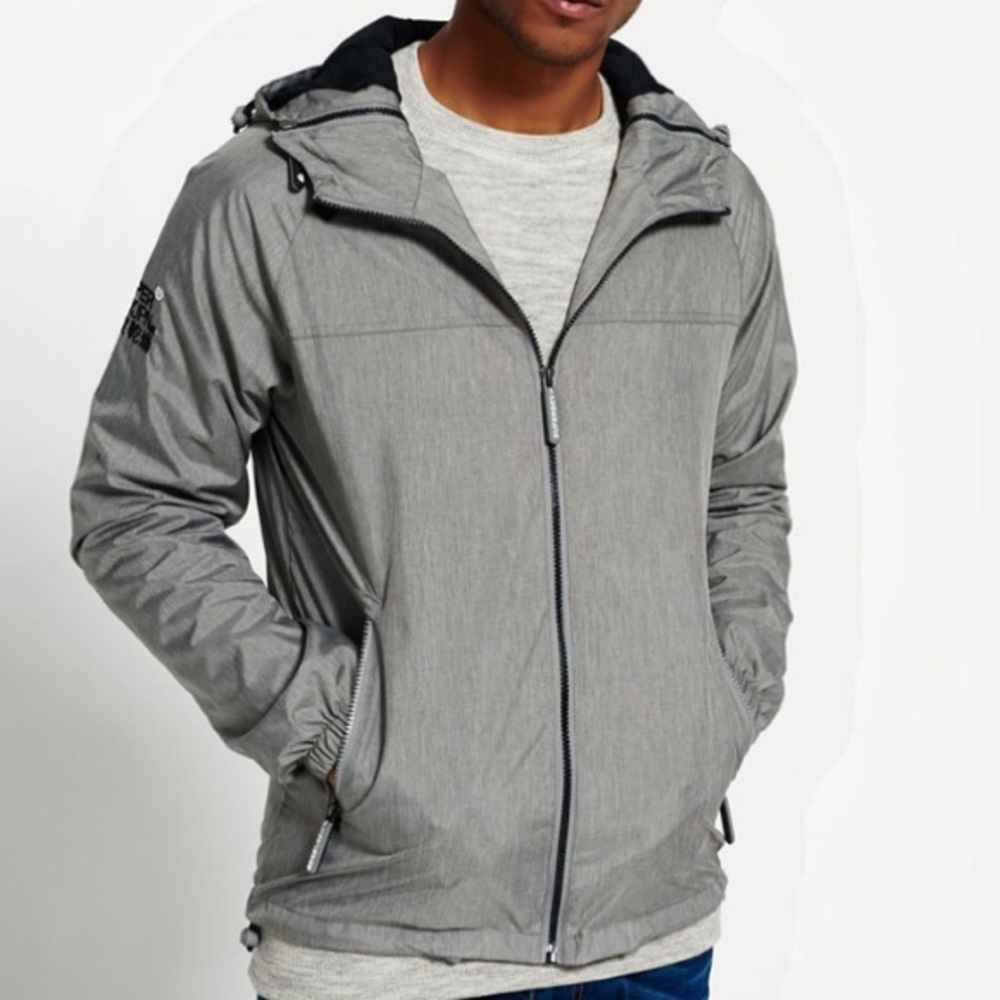 Superdry Original Windcagoule Jacket in Grey / Royal Blue | Size XXL